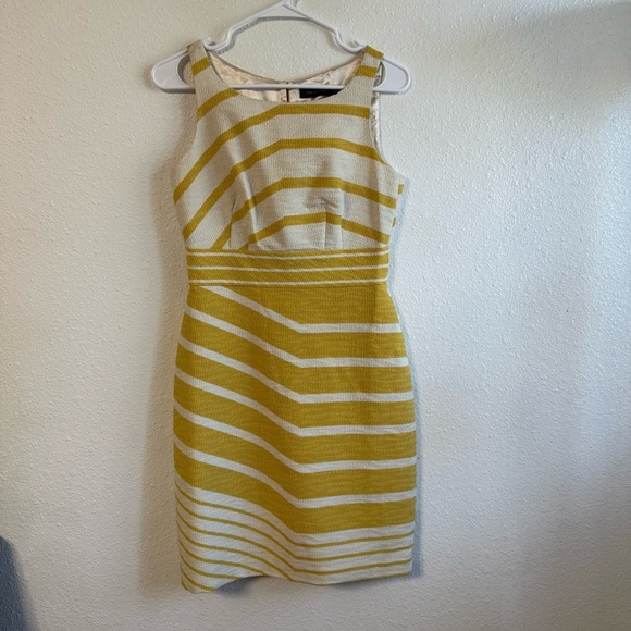 The Limited Yellow and White Striped Mini Dress - Picture 1 of 10